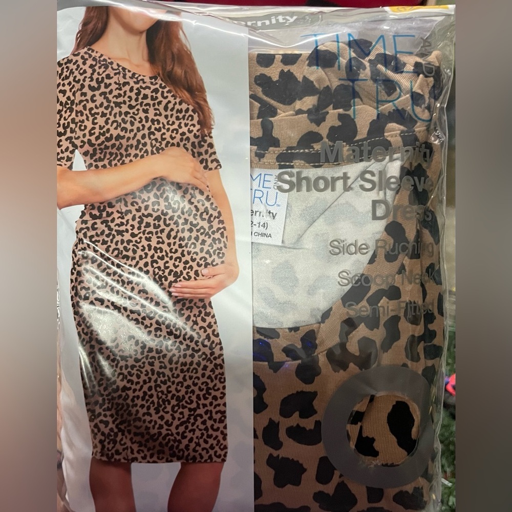 Time and‎ Tru Leopard Print Maternity Dress! NWT!